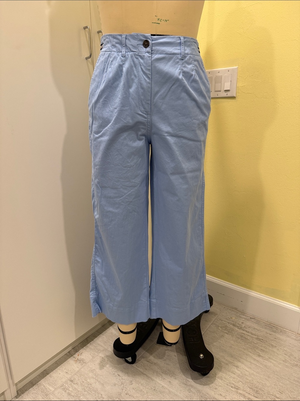 CROWN & IVY Light Blue Wide-Leg High-Waist Pants
